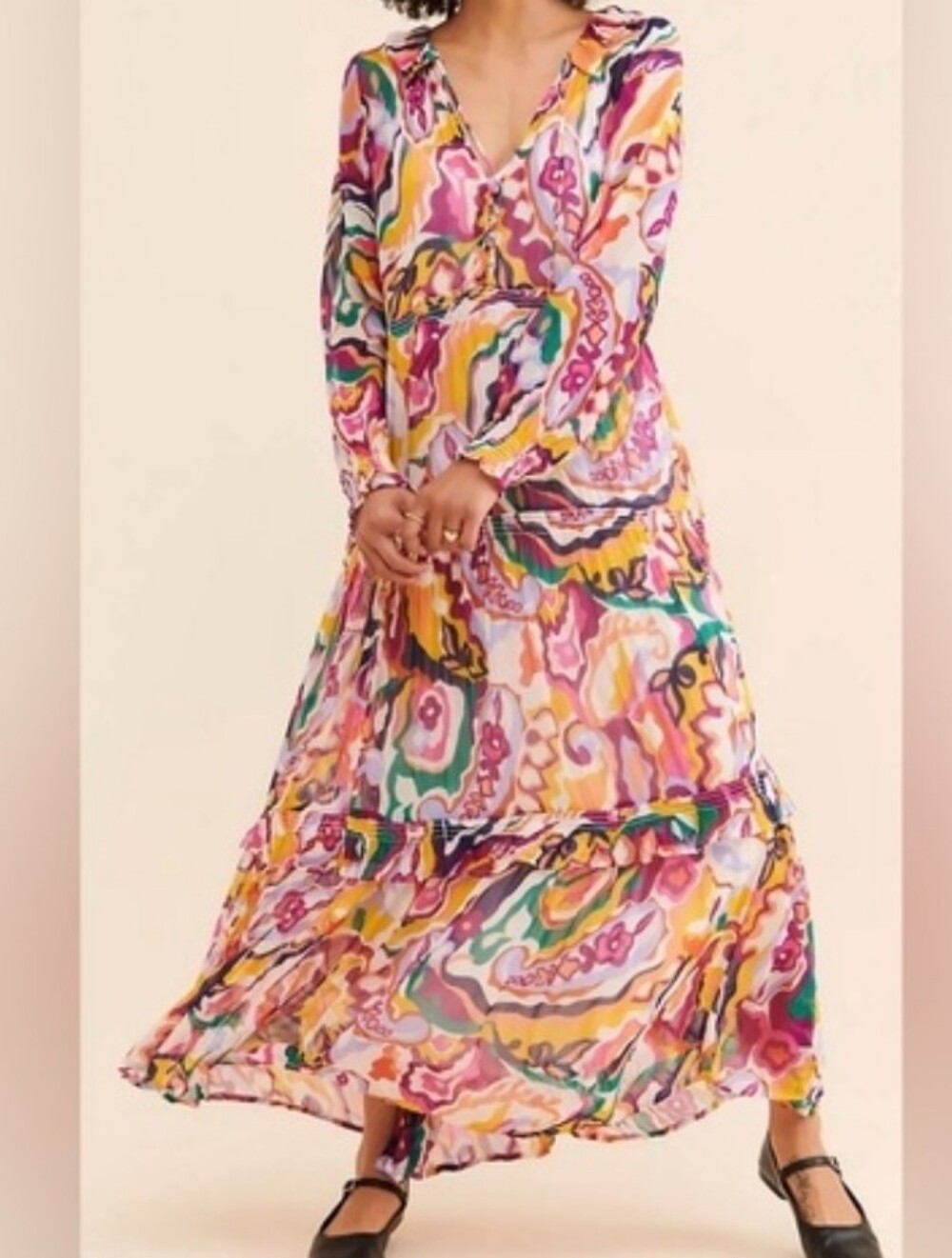 Anthropologie The Marias Printed Chiffon Maxi Dress
